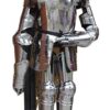 NauticalMart Knight Suit of Armor 15th Century Combat Full Body Armor Suit IOTC Armoury Silver