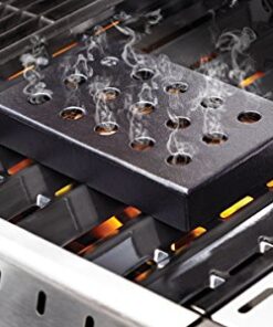 Outset Q177 Smoker Gas Grill, 5.25" x 8.25" x 1.25", Wood Chip Smoking Box: Cast Iron 8 51HcAXQvL