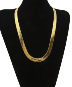 Cy trendy Mega Jewelery 14K Gold Plated Herringbone Chain Necklace 11mm 24 inch Bracelet 11mm24inches 16 51Hd8b47UL