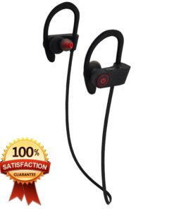 Bluetooth Headphones, Hussar Magicbuds Best Wireless Sports Earphones with Mic, IPX7 Waterproof, HD Sound with Bass, Noise Cancelling, Secure Fit, up to 9 Hours Working time (Upgraded), Black 29 51HpVNkIWBL