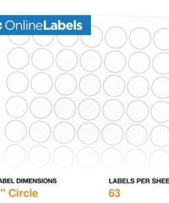 Alternative view of 1 Inch Round Labels - White Matte - Pack of 6,300 Circle Stickers, 100 Sheets - Inkjet/Laser Printer - Online Labels 100 Sheet Pack