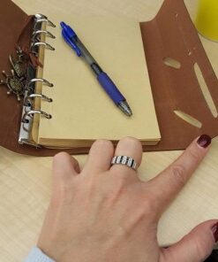 EvZ Leather Writing Journal Notebook, 7 Inches Vintage Nautical Spiral Blank String Diary Notepad Sketchbook Travel to Write in, Unlined Paper, Retro Pendants, Classic Embossed, Coffee 45 51I bwCDaHL