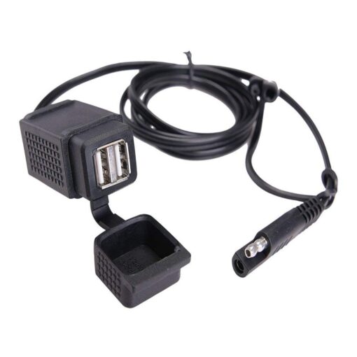 MICTUNING SAE to USB Cable Adapter 3.1A Motorcycle Dual USB Charger Port Power Socket for Smart Phone Tablet GPS