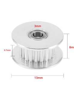 Alternative view of uxcell Aluminum 16T 3mm Bore 2mm Pitch Timing Belt Pulley with Ball Bearing