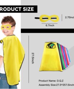 D.Q.Z Superhero-Capes and Masks for Kids Bulk 16 Sets Boys Girls Super Hero-Costumes-Toys Halloween Dress Up Party Favors (Multicolor) Multicolor 13 51IO1Q7XoL