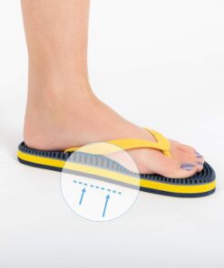 Revs - Lights - Men's and Women's Reflexology Massage Flip Flops 5 Women/4 Men Navy Yellow 15 51IP84hKbL