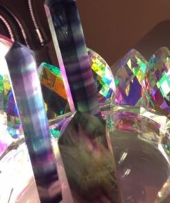 CrystalTears Fluorite Healing Crystal Wands Set Faceted Prism Gemstone Point Wand Carved Reiki Healing Stone with Box Gift for Christmas Fluorite-3pcs 31 51IkT5exw L