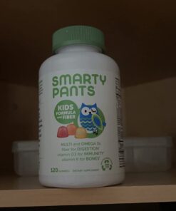 SmartyPants Kids Multivitamin Gummies and Fiber Supplement: Omega 3 Fish Oil (EPA/DHA), Vitamin D3, C, Vitamin B12, B6, Vitamin A, K & Zinc, Gluten Free, Three Fruit Flavors, 120 Count (30 Day Supply) Kids Formula w/ Fiber 120 Count (Pack of 1) 45 51IoOQVtyEL 1