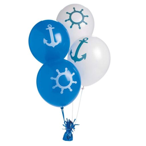 Fun Express Nautical Print Latex Balloons - 24 Pieces