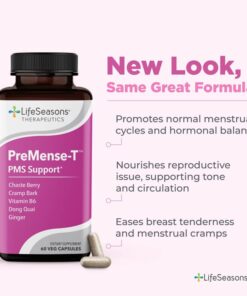 PreMense-T - Proactive PMS Relief Supplement - Support for Hormonal Imbalance, Bloating, Cramping & Breast Tenderness - Ginger, Crampbark, Dong Quai, Chasteberry & Vitamin B6-60 Capsules 12 51IsYwDcb6L