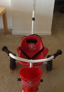 Schwinn Easy Steer Bike for Toddler, Kids Tricycle with Removable Push handle, Steel Trike Frame, Boys and Girls Ages 2-4 Year Old, Red/White, 8" Easy Steer Tricycle 38 51Iy3J4qLxL