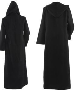 Allten Men's Costume Halloween Black Tunic Hooded Robe Cloak M 5 51JJDvMI9EL