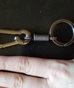 maycom Retro Style Simple Strong Carabiner Shape Keychain Key Chain Ring Keyring Keyfob Key Holder (Black) Black 25 51JKDWGkRnL