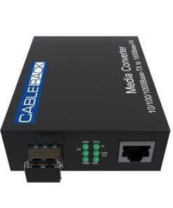 Gigabit Media Converter LC Multi-Mode Fiber Media Converter, up to 550m, 10/100/1000Base-Tx to 1000Base-SX (SX Transceiver Included) by CableRack MM 1PKV1 7 51JNEKUllDS