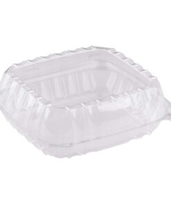 Dart Solo Dart 9" x 9.5" x 3" Clear Hinged Food Cookie Take-Out Container 1-Compartment (Pack of 50)