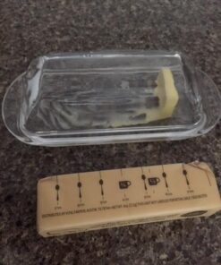 Kangaroo Glass Butter Dish with Lid - Elegant Crystal Glass to Hold Stick of Butter, Block of Cream Cheese & Serving Dish for Dishes & Small Fruits - Clear Butter Tray for Refrigerator & Counter Top 26 51JNiAz7EJL