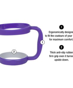 F-32 Handle - 19 COLORS - 20oz Size - Compatible with 20 Oz YETI Tumbler Travel Mug (20OZ, PURE PURPLE) 20ozPure Purple (100% Purple) 20.0 ounces 15 51JQJvGyewL 1