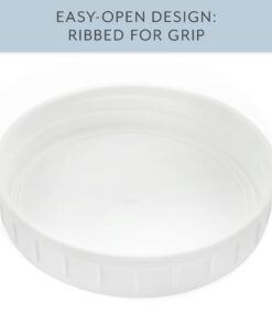 Cornucopia Wide Mouth Plastic Mason Jar Lids (24-Pack Bundle); 2 Dozen Unlined White Ribbed Lids, 86-450 Size 24 Lid Basic Set w/ Lids Only 23 51JV5hSBu6L