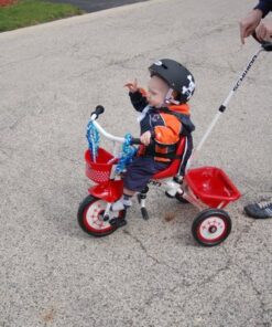 Schwinn Easy Steer Bike for Toddler, Kids Tricycle with Removable Push handle, Steel Trike Frame, Boys and Girls Ages 2-4 Year Old, Red/White, 8" Easy Steer Tricycle 37 51JaDfSQRCL