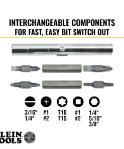 Alternative view of Klein Tools 32500 11-in-1 Screwdriver / Nut Driver Set, 8 Bits (Phillips, Slotted, Torx, Square), 3 Nut Driver Sizes, Cushion Grip Handle Plastic