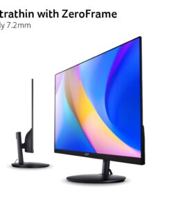 Acer SH242Y Ebmihx 23.8" FHD 1920x1080 Home Office Ultra-Thin IPS Computer Monitor AMD FreeSync 100Hz Zero Frame Height/Swivel/Tilt Adjustable Stand Built-in Speakers HDMI 1.4 & VGA Port 23.8-inch 41 51JedFgth6L