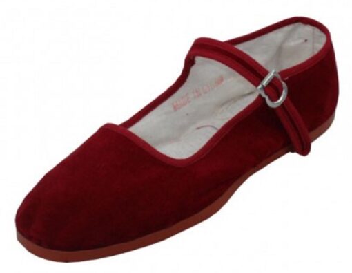 Shoes 18 Womens Cotton China Doll Mary Jane Shoes Ballerina Ballet Flats Shoes 6 118 Burgundy Micro