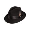 STACY ADAMS Men's Crushable Wool Felt Snap Brim Fedora Hat XX-Large Black 19 51Jwk0AZRfS