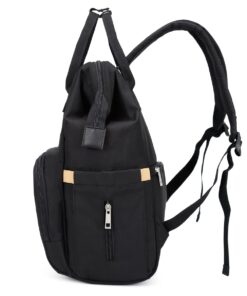 Diaper Bag Backpack, Baby Essentials Bag with Insulated Pockets Stroller Straps, Multifunctional Large Capacity Diaper Bags for Baby Girl Boy, Waterproof Baby Bag Backpack for Mom dad Travel (Black) Black-1 11 51K23hvj5mL