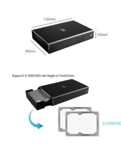 Vantec Nexstar GX USB 3.0 Dual 2.5" SATA SSD/HDD RAID Enclosure, Black (NST-272S3-BK) NexStar GX - USB 3.0 Dual 2.5" (Type A) 18 51K5T10nc2L