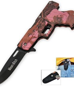 Tiger USA Pink Camo Mean Bitch Knife