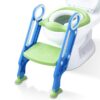 Potty Training Toilet Seat with Step Stool Ladder for Boys and Girls Baby Toddler Kid Children Toilet Training Seat Chair with Handles Padded Seat Non-Slip Wide Step (Blue Green) Blue+Green 29 51KFkqGfrdL