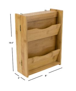 Bamboo Key and Mail Organizer For Wall ( Natural), By Home Basics | Mail Shelf Organizer With 6 Interior Key Hooks | Dual Compartment Small Mail Holder 8.2"x 3.5 "x 10.5 " 14 51KqEet3aLL