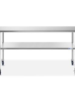 Alternative view of GRIDMANN NSF Stainless Steel Work & Prep Table 60 x 30 Inches with Caster Wheels and Under Shelf for Restaurant, Home, Hotel 60 in Long x 30 in Deep