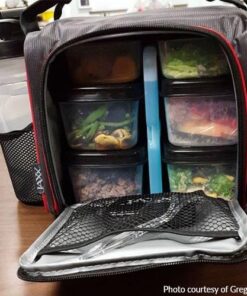 Fit & Fresh Jaxx Fit Pack Meal Prep Bag, Standard, Red & Black, Polyester 31 51KxN2E6SL