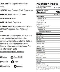 Organic Sunflower Seeds, 4 Pounds – Hulled, Raw, Non-GMO, Dried Kernels, Unsalted, Kosher, Vegan, Keto, Paleo, Sirtfood, Bulk, Low Sodium Nuts, Good Source of Protein, Vitamins E, B7 4.0 Pounds 16 51LEc6bTrcL