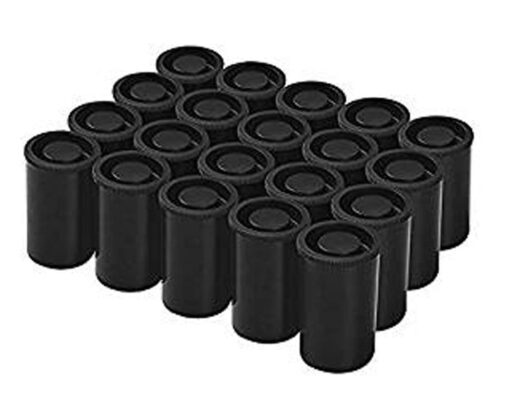 CTKcom 35MM Film Canisters(24 Pack)- Tight Sealing Lids on All Canisters for Travel or Small Storage and Geocaching,24 Pack(Black)