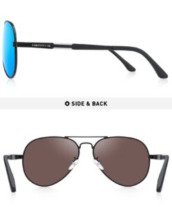 MERRY'S Men HD Polarized Sunglasses Aluminum Magnesium Driving Sun Glasses S8285 Black Frame/Blue Mirror Lens/Black Temples 60 Millimeters 9 51LdzCmz6ES