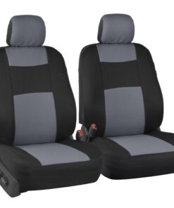 Alternative view of BDK Two-Tone PolyPro Car Seat Covers Full Set with Motor Trend Heavy Duty Rubber Car Floor Mats, Black & Gray – Interior Covers for Auto Truck Van SUV Black & Grey