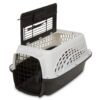 Petmate Two-Door Small Dog & Cat Carrier, Top or Front Loading, Made with Recycled Materials, 19 inches, For Pets up to 10 Pounds, Made in USA 19.0"L x 13.0"W x 10.0"H WHITE 6 51LhSjr1XEL 2