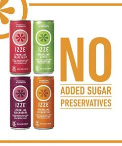 IZZE Sparkling Juice, 4 Flavor, Variety Pack, 8.4 Fl Oz Can (Pack of 24) Blackberry, Clementine, Apple, Grapefruit Classic Variety Pack 8.4 Fl Oz (Pack of 24) 26 51LqRvsCqKL