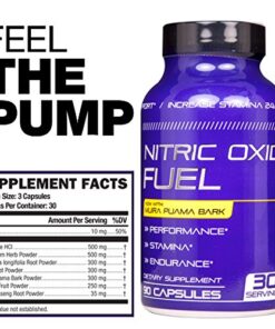 Nitric Oxide Fuel - Nitric Oxide Complex for Stamina Endurance Size & Physical Performance - Maca, Tribilus, Ginseng & Essential Amino Acids to Boost Stamina, 90 Caps Made USA 7 51M1hqgqcgL