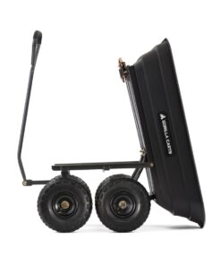 Gorilla Carts Poly Garden Dump Cart with Easy to Assemble Steel Frame, Camping Beach Wagon w/Quick Release System, 600 Pound Capacity, & 10 Inch Tires 40 51M8ofW9xfL 1