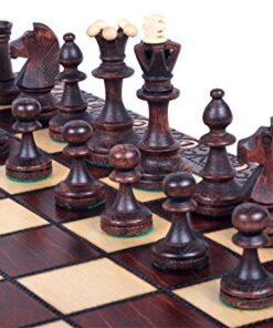Alternative view of The Zaria Chess Set, Handcrafted, Elegant, Wooden Chess Pieces, Chess Board That Folds for Chess Piece Storage