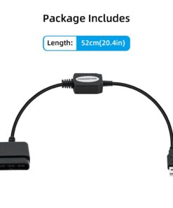 Mcbazel Playstation 2 Controller to USB Adapter for PC or Playstation 3 Converter Cable for Sony DualShock PS2 PS3 Controllers (NOT Compatible with Dancing Mat Guitar Hero) 21 51MFs5mo14L