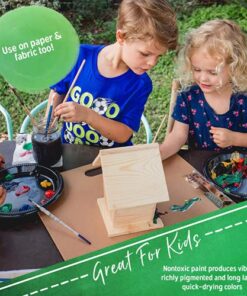 Acrylic Paint Set for Adults and Kids - 12 Pack of 12mL Paints with 3 Art Brushes, Non-Toxic Craft Paint, Halloween Pumpkin Painting Kit - Canvas, Ceramic, Rock Paint - Art Supplies 0.4 Fl Oz (Pack of 12) 27 51MNqAZ9dL