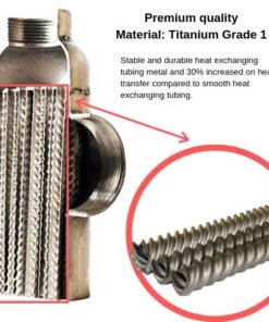 AB Pool Heat Exchanger Titanium 55,000 to 1,200,000 Btu for Salt Swimming Pool/Spa/Hot Tub Heating, Marine Engine Cooling (SP-210Kti-S) SP-210Kti-S 12 51MOYTWBV5L