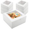 HeroFiber 8 Inch Cake Box, with Window & Board. Perfect for Cheesecake, Cookies, Treats, Pastry, Cupcake. Set of 15 8x8x4 Bakery Boxes White 8 Inch 8 51MV1zQmNAL