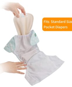ALVABABY 6PCS Diaper Inserts Rayon from Bamboo Liners 5-Layers, Reusable/Water Absorbent for Cloth Diapers 6FMB 6 Pcs Rayon from Bamboo Insert 5-layers 12 51MVn5EsN4L