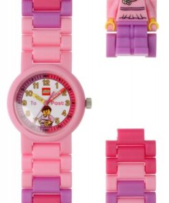 LEGO Time Teacher 9005039 Pink Kids Minifigure Link Buildable Watch, Constructible Clock and Activity Cards | pink/white | plastic | 25mm case diameter| analog quartz | boy girl | official 13 51MVxzOmCYL