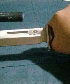 Mossy Oak 2-piece Bowie Knife, Fixed Blade Hunting Knife with Leather Handle, Sheath Included 54 51McAjhMqML